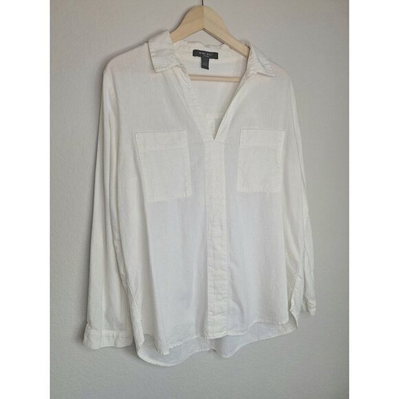 💙 Nine West Blouse - Linen Blend - Picture 2 of 8